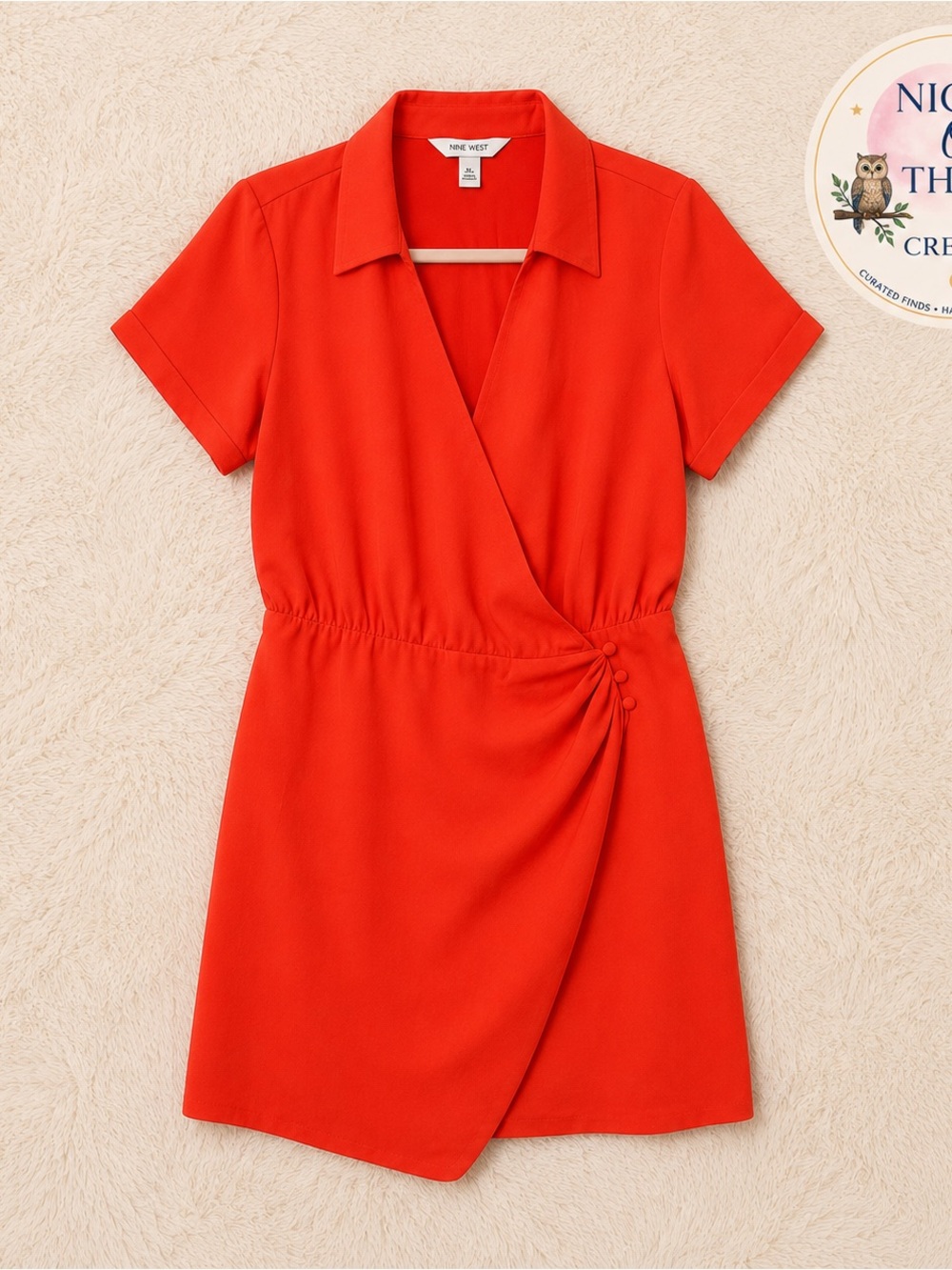 Plus Size Nine West shirt dress | Orange XXL
